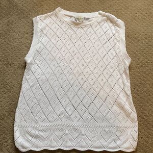 TR Bentley White Knit Sleeveless Tank – Size Large